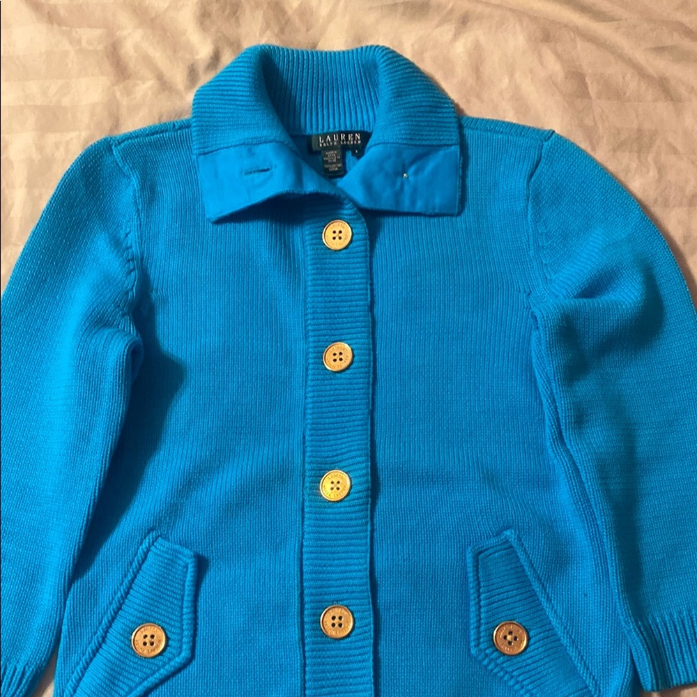 Ralph Lauren Blue Blazer-Style Jacket with Lapels